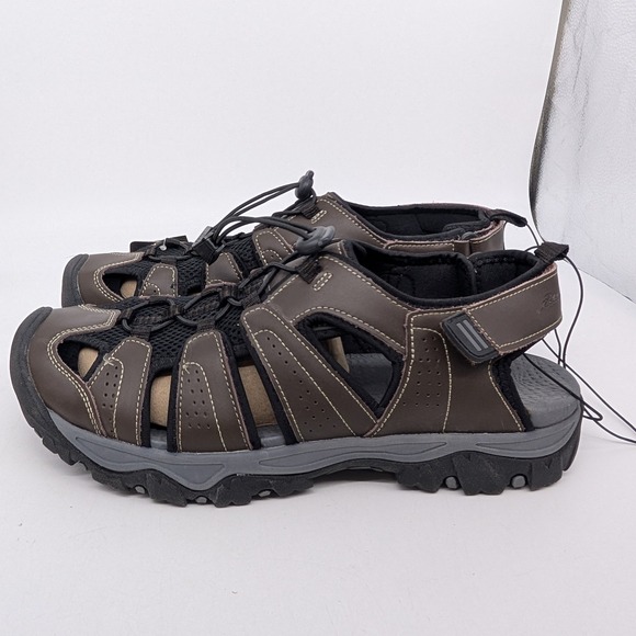 Eddie Bauer Men\'s Stewart Fisherman Sandal Brown Leather Adjustable Size 13M main image 12